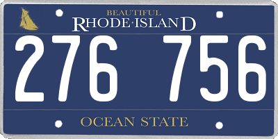 RI license plate 276756