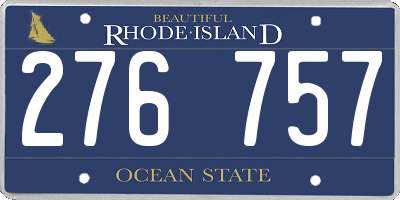 RI license plate 276757