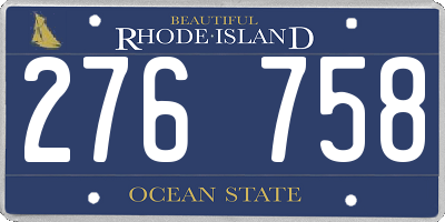 RI license plate 276758