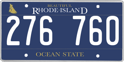RI license plate 276760