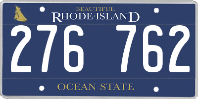 RI license plate 276762