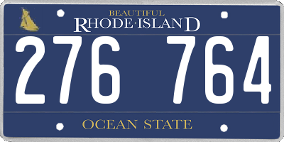 RI license plate 276764
