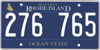 RI license plate 276765