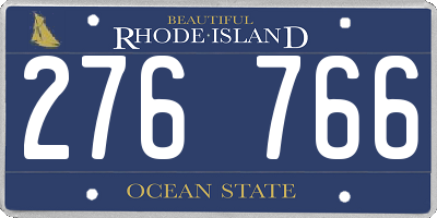 RI license plate 276766