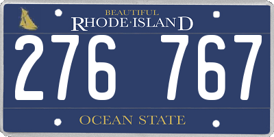 RI license plate 276767