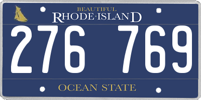 RI license plate 276769