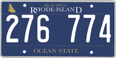 RI license plate 276774