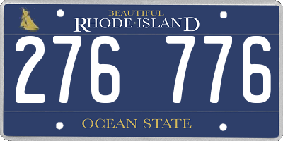 RI license plate 276776