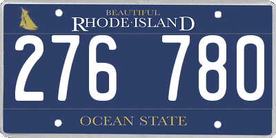RI license plate 276780