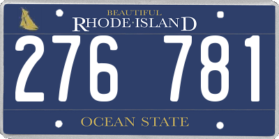 RI license plate 276781