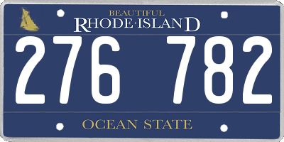 RI license plate 276782