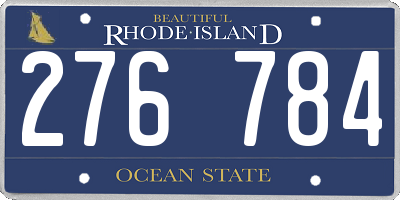 RI license plate 276784