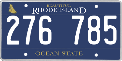 RI license plate 276785