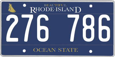 RI license plate 276786