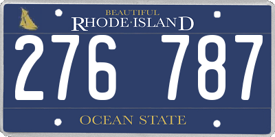 RI license plate 276787