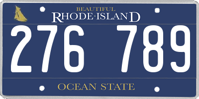 RI license plate 276789