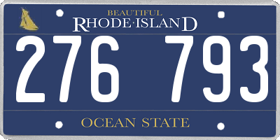 RI license plate 276793
