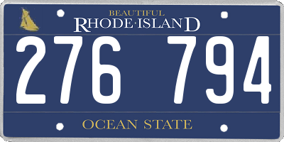 RI license plate 276794