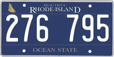 RI license plate 276795