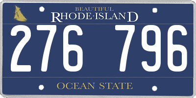 RI license plate 276796