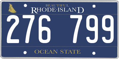 RI license plate 276799