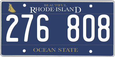 RI license plate 276808