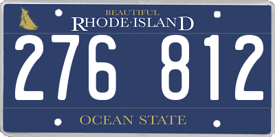 RI license plate 276812