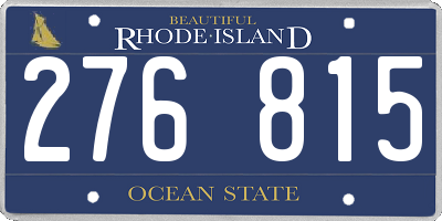 RI license plate 276815