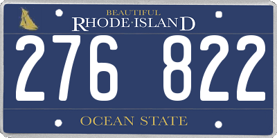 RI license plate 276822
