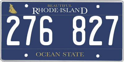RI license plate 276827