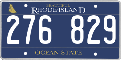 RI license plate 276829