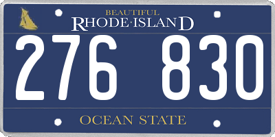 RI license plate 276830