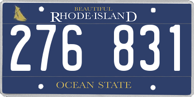 RI license plate 276831