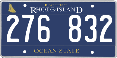 RI license plate 276832
