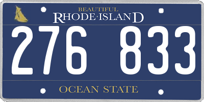 RI license plate 276833
