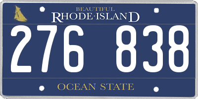 RI license plate 276838