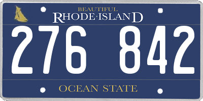 RI license plate 276842