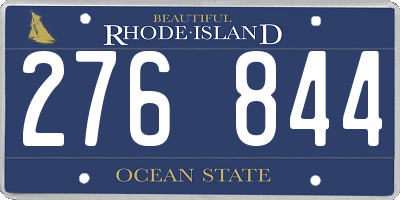 RI license plate 276844