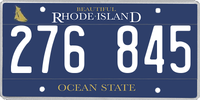 RI license plate 276845