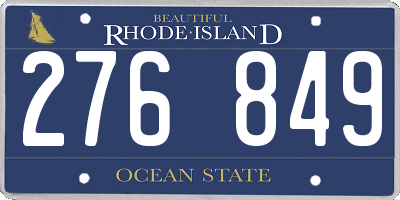 RI license plate 276849