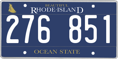 RI license plate 276851