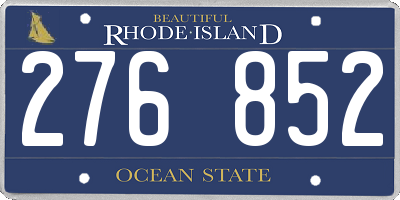 RI license plate 276852