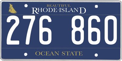 RI license plate 276860