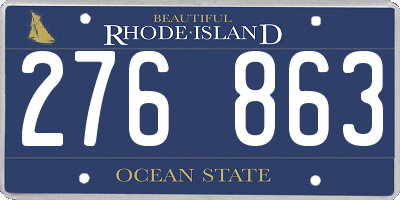 RI license plate 276863