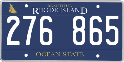 RI license plate 276865