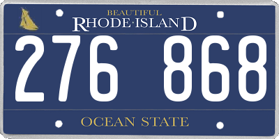 RI license plate 276868