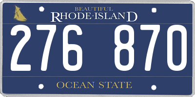 RI license plate 276870