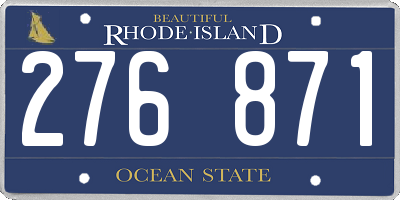 RI license plate 276871