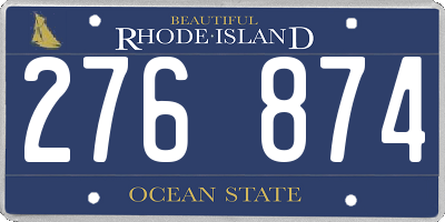 RI license plate 276874