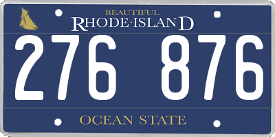 RI license plate 276876